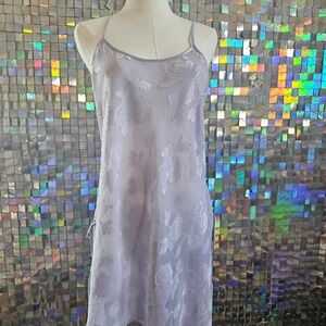 California Dynasty Slip Dress Womens Small Purple Good Floral Burnout